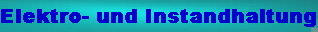 Elektro- und Instandhaltung